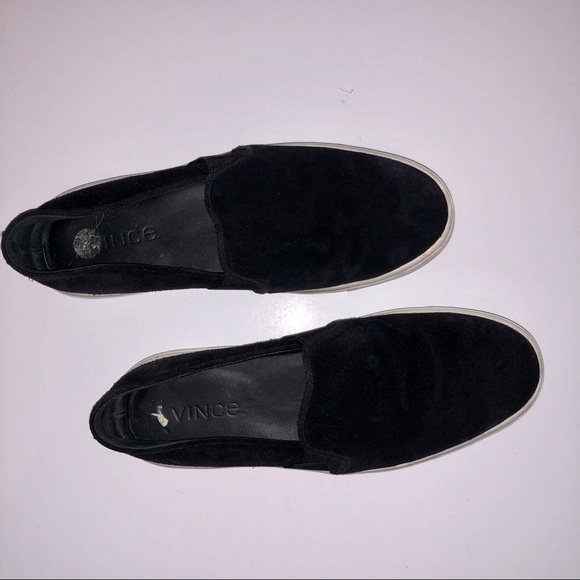 Vince Black Suede Slip-On Sneakers - Picture 2 of 6